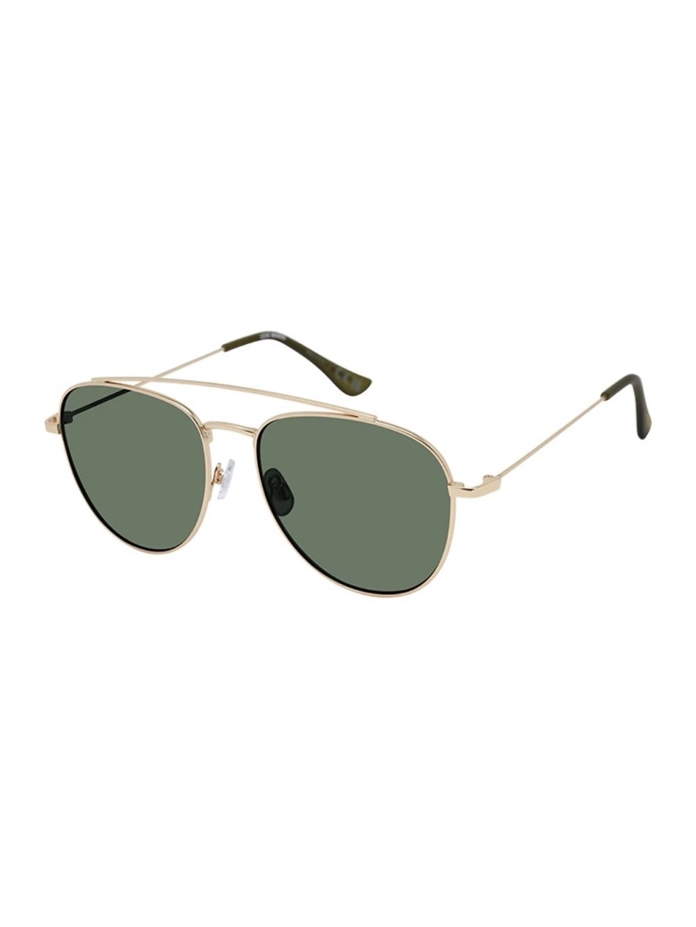 Steve Madden Sunglasses Brantley Aviator Gold Metal Frame Dark Green Lense